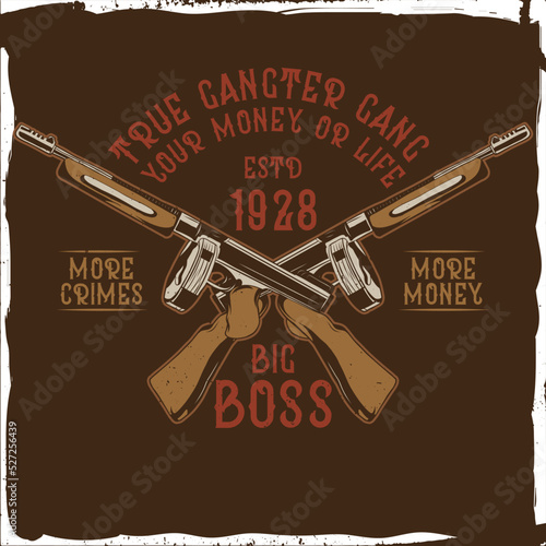 Two guns and a phrase, t-shirt design