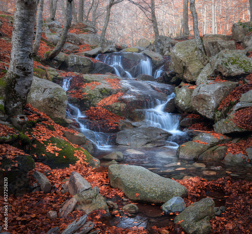 Beautifull Waterfall at the Montseny Natural Park, Catalonia photo