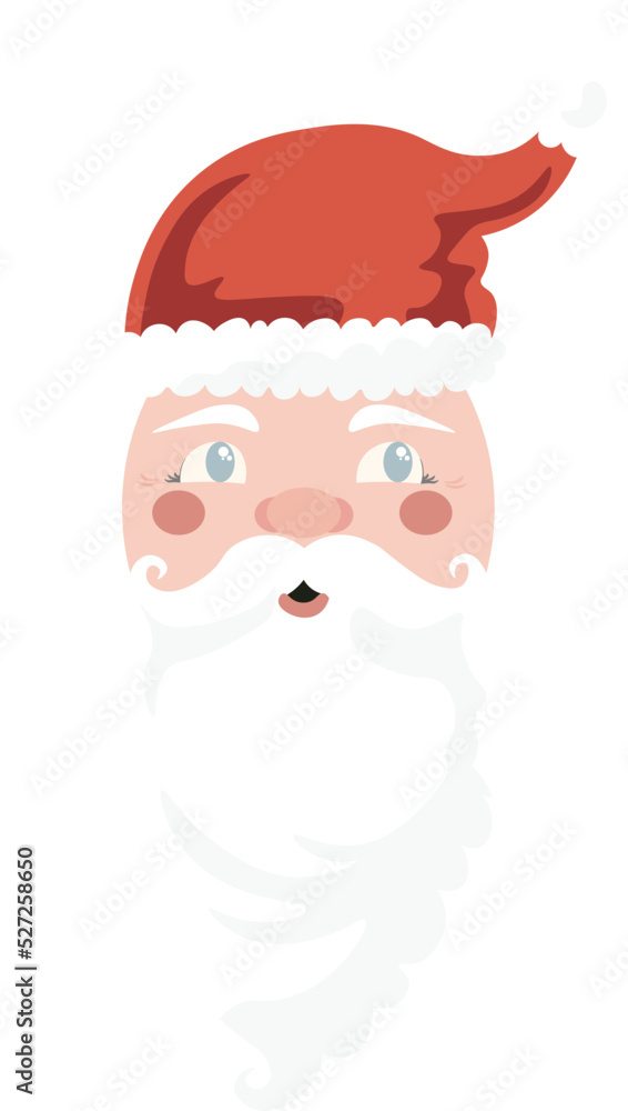Santa Claus Face isolated Vector illustration on white background Santa Claus Face isolated Vector illustration on white background
