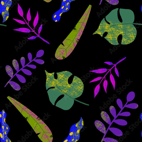 pattern with tropical leafs 