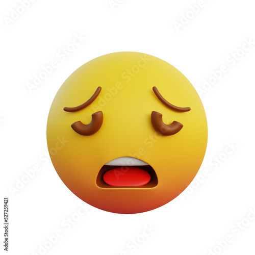 3d illustration emoticon expression weary face