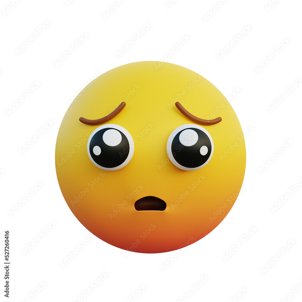 Fototapeta premium 3d illustration emoticon expression begging face