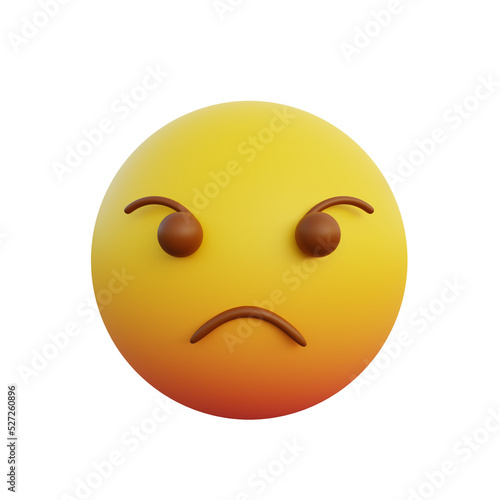 3d illustration emoticon expression angry face