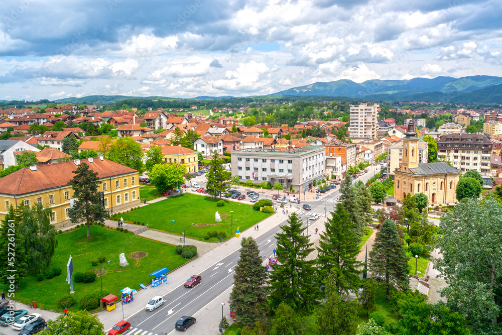 Panorama of Gornji Milanovac, Serbia