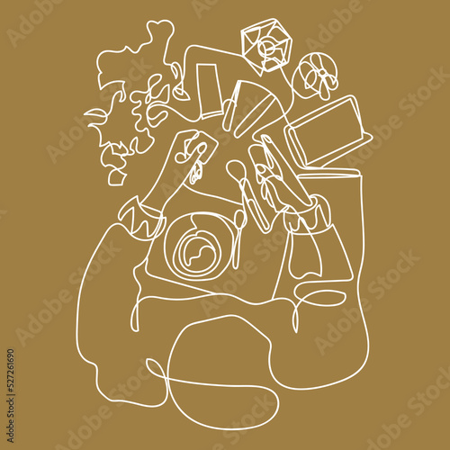 Contour lines. The blog and bloggers maintain their own page. Page promotion. Stylish pictures for printed and textile products. 