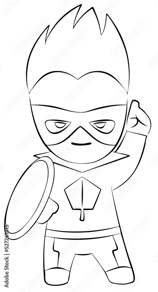 Super hero. Element for coloring page. Cartoon style. Stock Vector ...