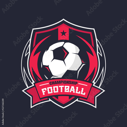 Soccer Football Badge Logo Design Templates | Sport Team Identity Vector Illustrations isolated on black Background