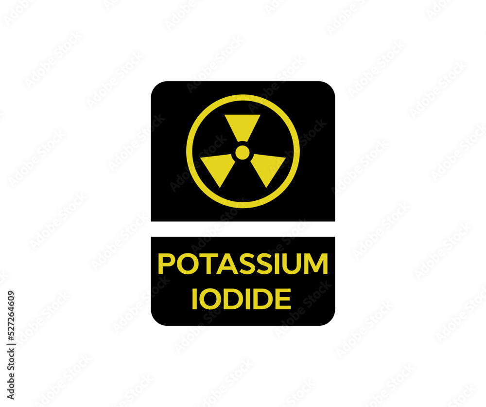 Nuclear Acciden, potassium iodide logo design.Potassium iodide for use