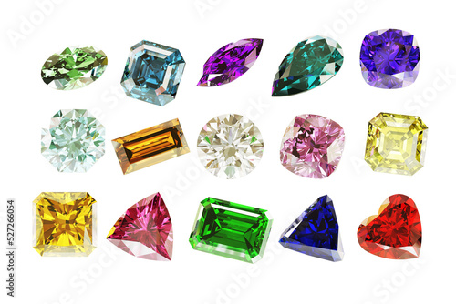 カラフルな宝石セットPNG