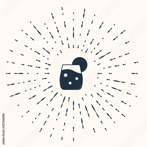 Grey Cocktail and alcohol drink icon isolated on beige background. Abstract circle random dots. Vector
