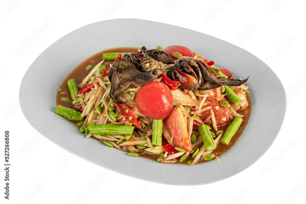 Traditional thai cuisine spicy green papaya salad Traditional thai cuisine spicy green papaya salad