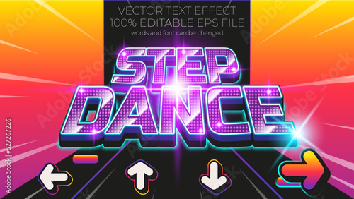 step dance editable text effect style, EPS editable text effect
