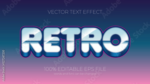 rerto editable text effect style, EPS editable retro vintage text effect photo