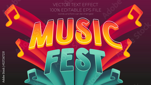 music fest editable text effect style, EPS editable text effect