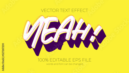 yeah editable text effect style, EPS editable text effect
