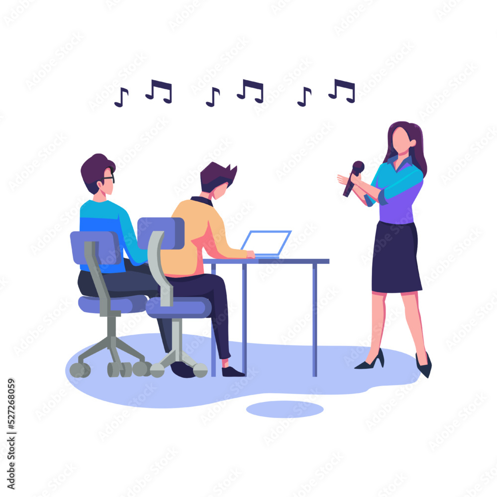 Role audition flat style illustration design Role audition flat style illustration design