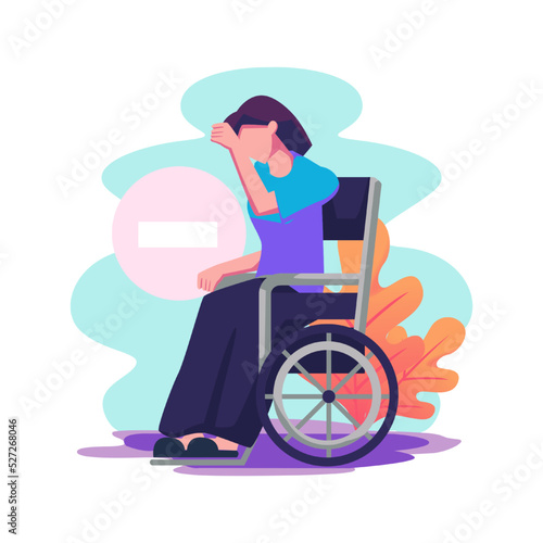 Problems of disabled flat style illustration design