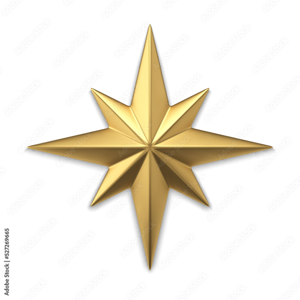 Golden star metallic surface 3d template vector illustration Golden star metallic surface 3d template vector illustration