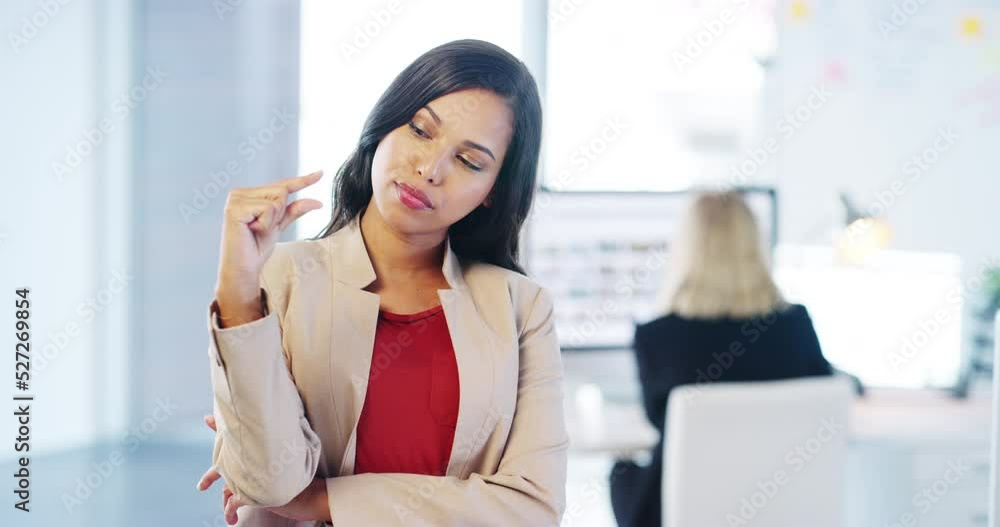 Size matters. Business woman showing small size gesture to express low income, interest and employment rate or fail and little amount. Portrait of worker making small measurement or amount hand sign. Size matters. Business woman showing small size gesture to express low income, interest and employment rate or fail and little amount. Portrait of worker making small measurement or amount hand sign.