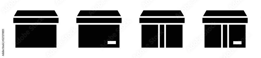 Box icon. Carton box icon. Delivery box icon, vector illustration Box icon. Carton box icon. Delivery box icon, vector illustration