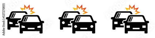 Car crash icon. Car accident icon, vector illustration