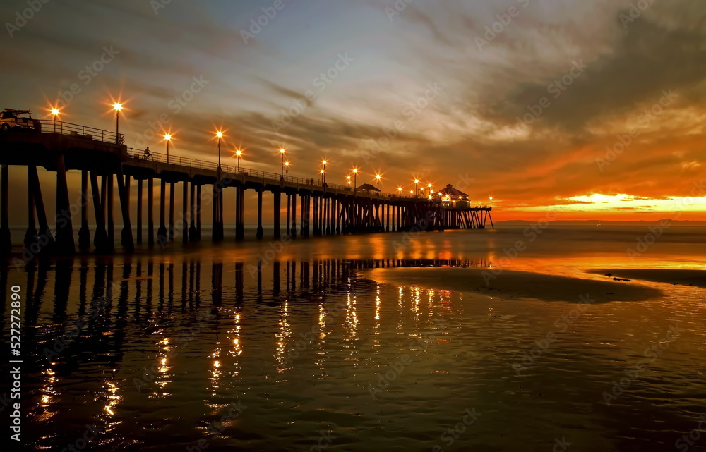 sunset at the Huntington beach sunset at the Huntington beach