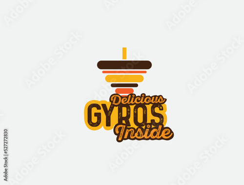 Delicious Gyros Restaurant Sign Vector Logo