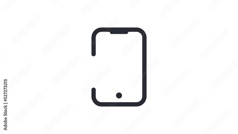 Animated linear phone icon with repost arrow. Repost files from phone concept icon design. Animated linear phone icon with repost arrow. Repost files from phone concept icon design.