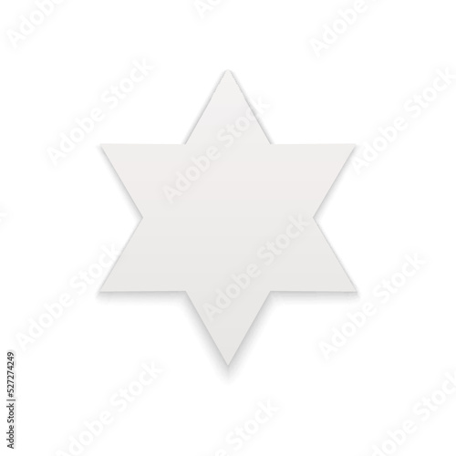 White classic six pointed star matte frozen silhouette festive religious holiday celebration vector