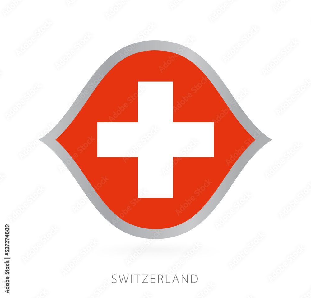 Fototapeta premium Switzerland national team flag in style for international basketball competitions.