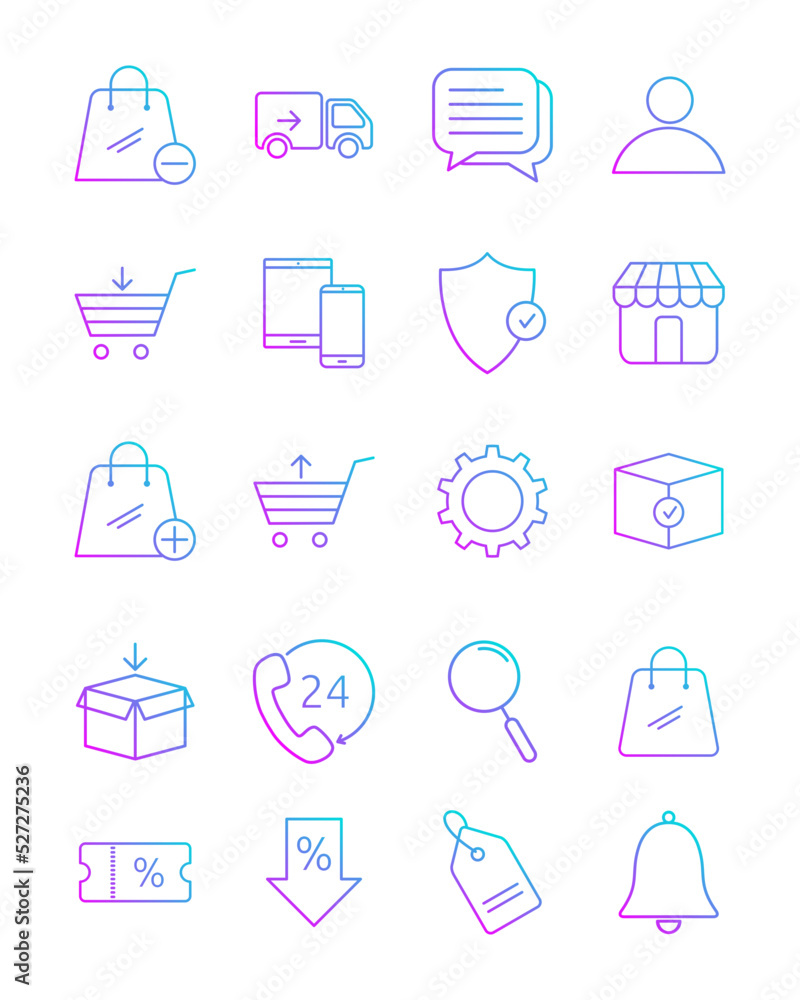 E-Commerce Icon Set Stock Vector Illustration E-Commerce Icon Set Stock Vector Illustration