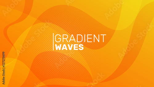 Colorful gradient waves background. Orange gradient waves wallpaper.