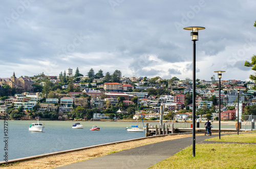 Photography Luxury residential houses with bay views in the suburban residential neighborhood of Rose bay, NSW Sydney