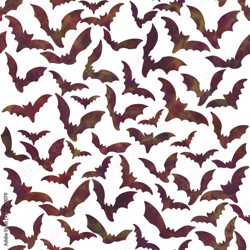 Halloween bats seamless pattern on white background for fabric  textile  wrapping  scrapbooking paper