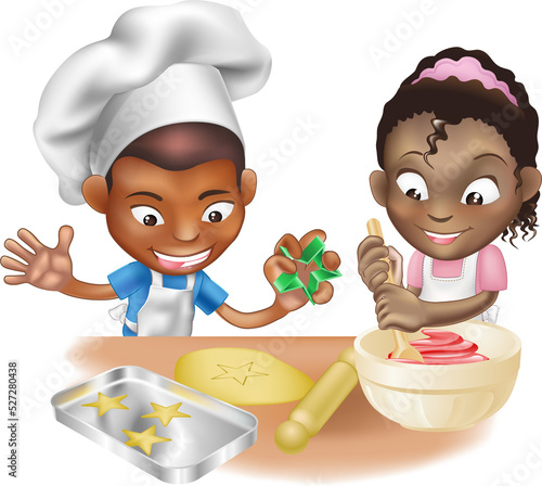 two children having fun in ...