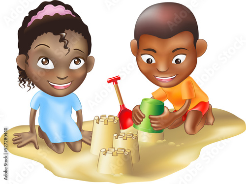 two children playing on the...