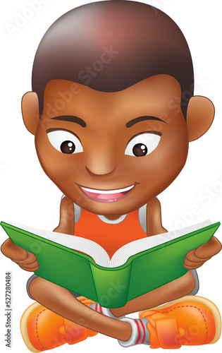 boy reading a book