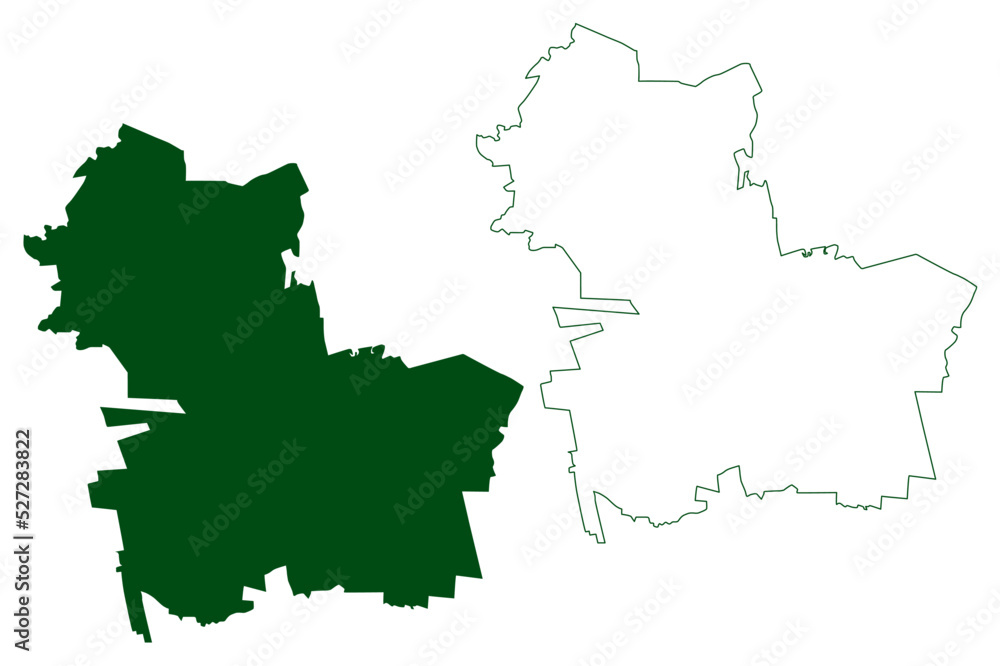 Obraz premium Santa Cruz de Juventino Rosas municipality (Free and Sovereign State of Guanajuato, Mexico, United Mexican States) map vector illustration, scribble sketch map