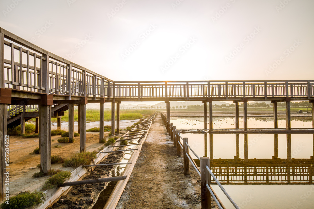 wooden bridge over the sea