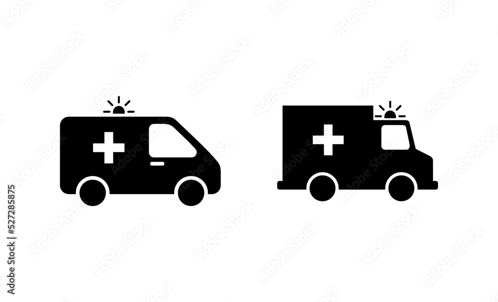 Ambulance icon vector. ambulance truck sign and symbol. ambulance car Ambulance icon vector. ambulance truck sign and symbol. ambulance car