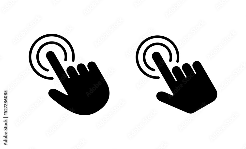 Hand click icon vector. pointer sign and symbol. hand cursor icon Hand click icon vector. pointer sign and symbol. hand cursor icon