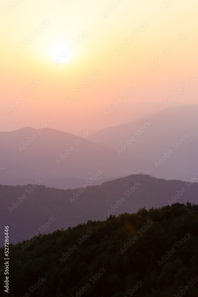 Natural background with mountain dawn