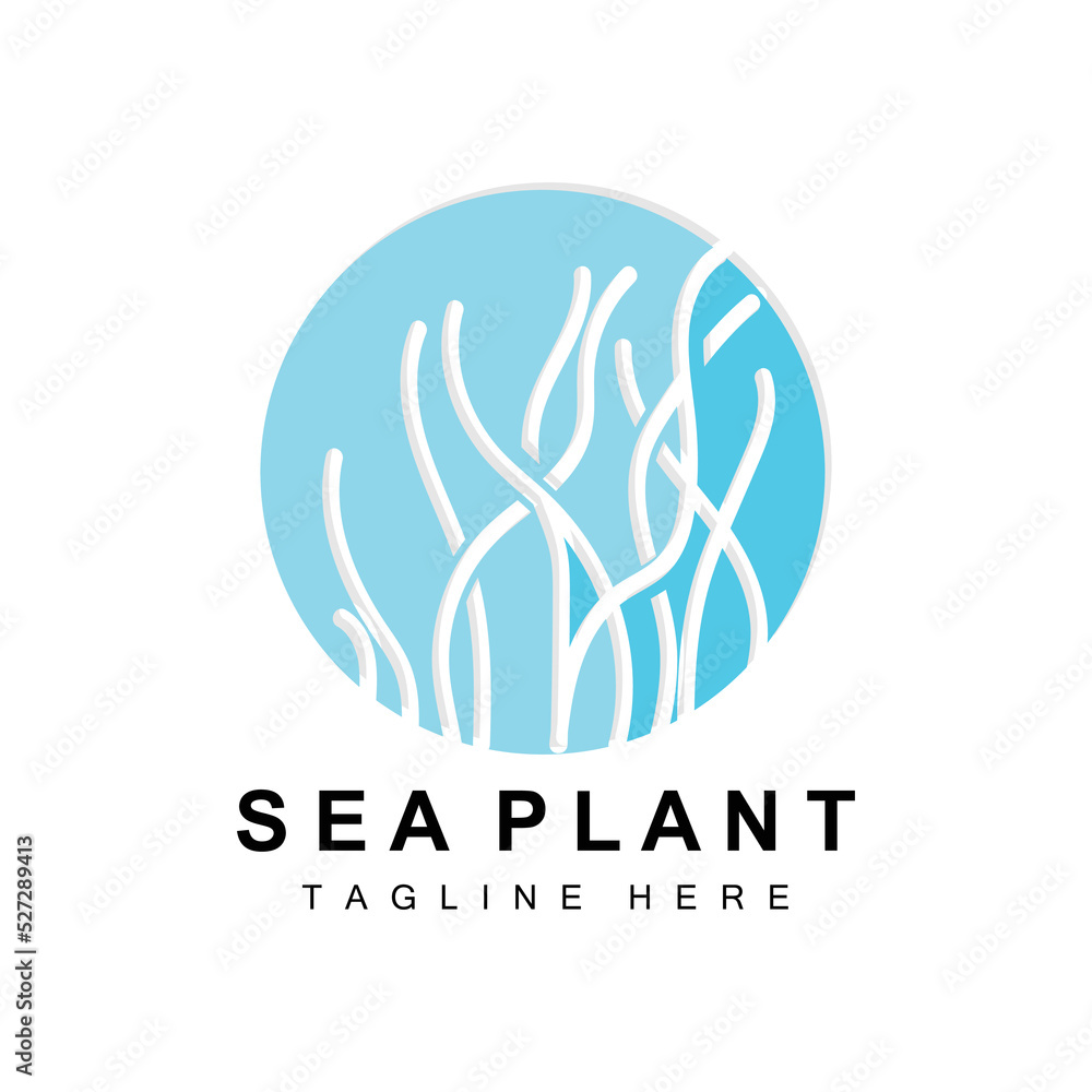 Seaweed Logo, Sea Plants Vector Design, Grocery And Nature Protection Seaweed Logo, Sea Plants Vector Design, Grocery And Nature Protection