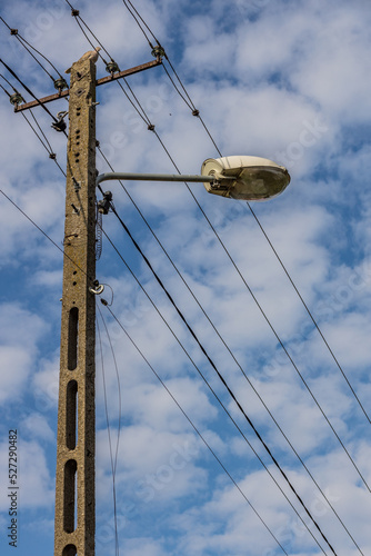 Electric pylons, electricity transmission, low voltage line