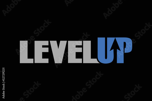 Level Up text logo icon design vector template