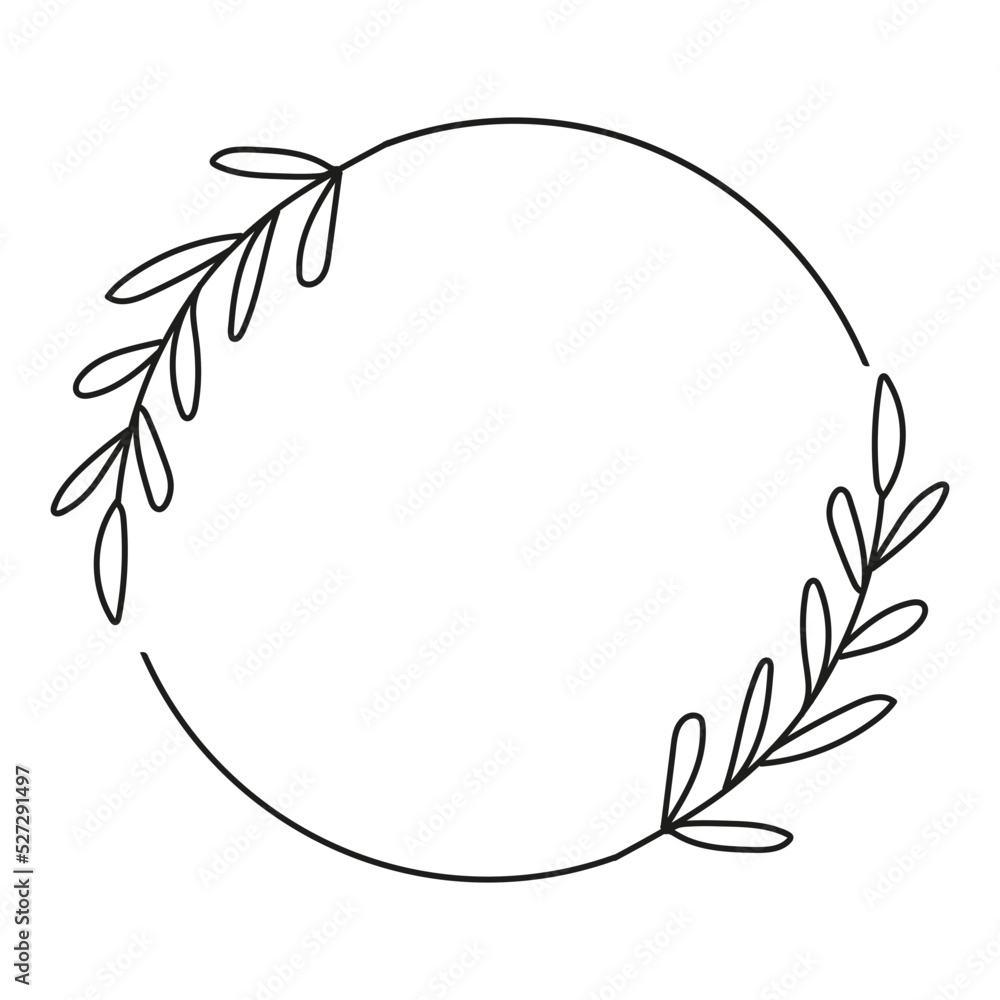 Fototapeta wreath foliage monogram wedding frame