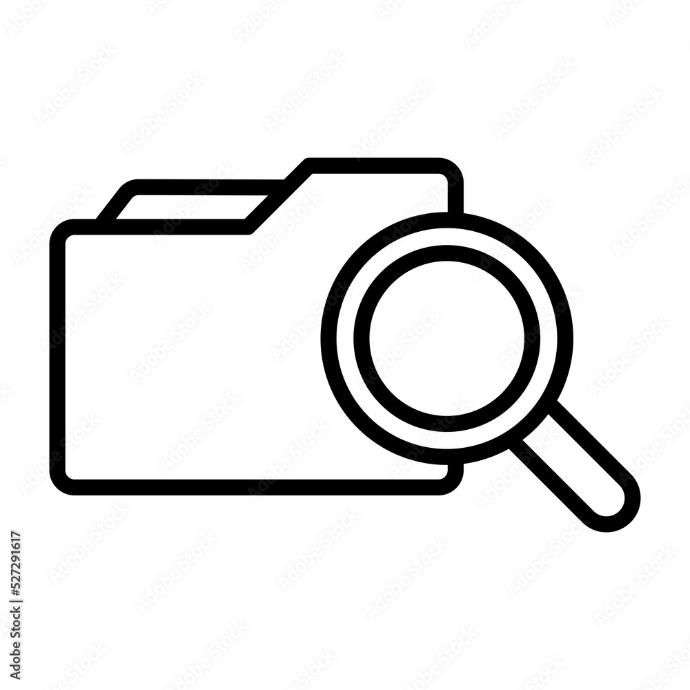 Folder with magnifying glass icon Folder with magnifying glass icon