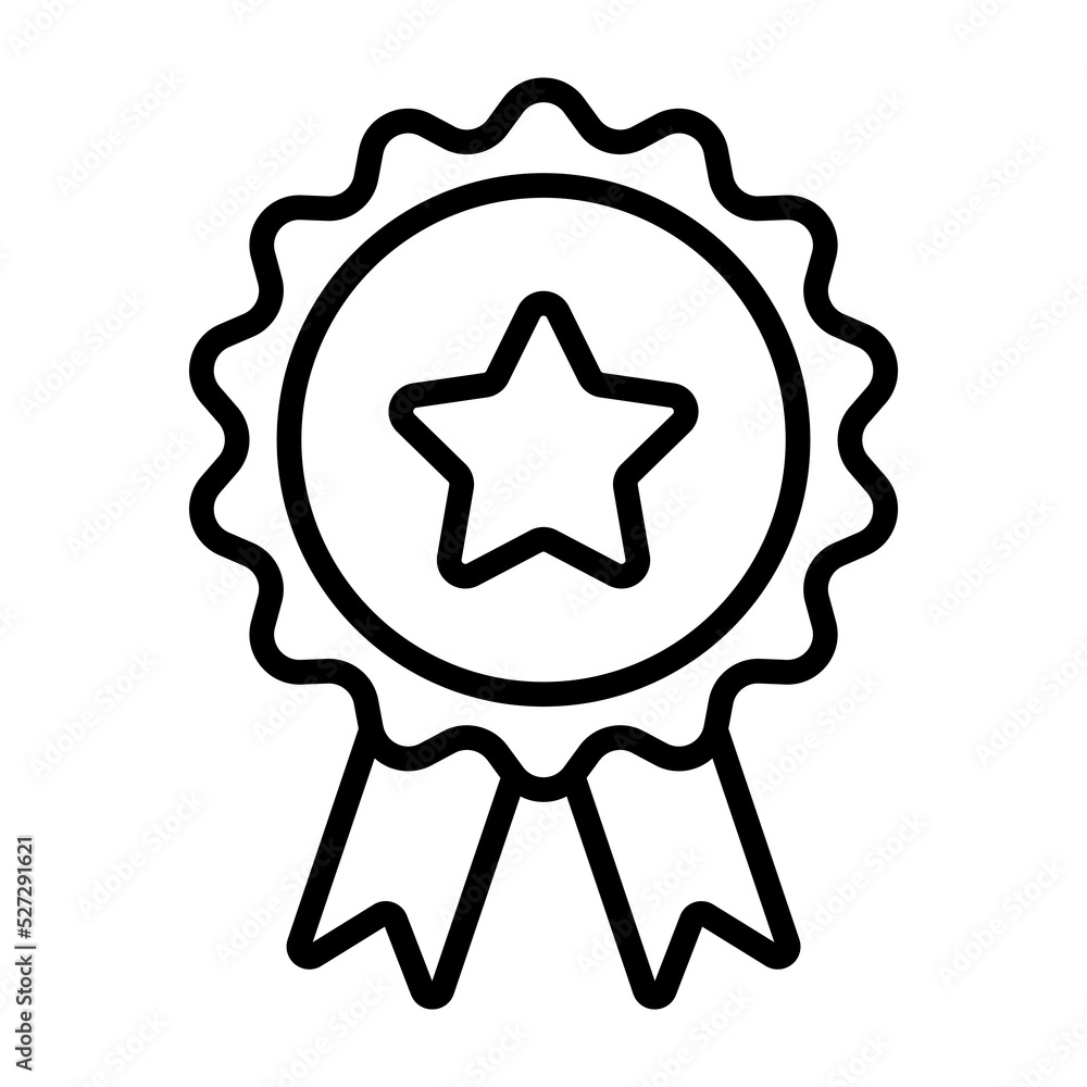 Reward grade star award ribbon or prize medal