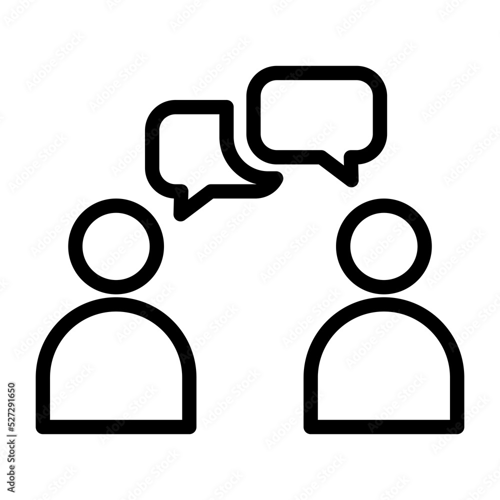 Speaking people outline icon Stock Illustration | Adobe Stock