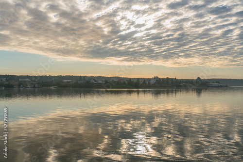 Принти на полотні magnificence of early morning sunrise at river Ob